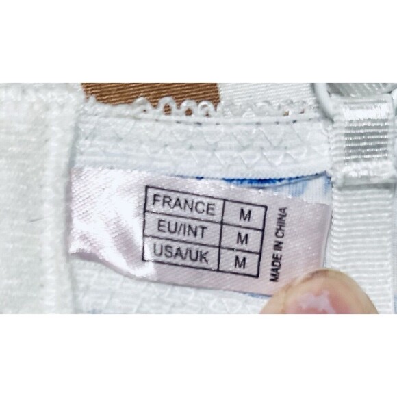 New Women White Blue Tropical print Dress Adjustable Strap Underwired Size small - Picture 4 of 9